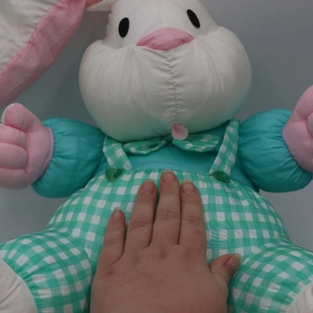 International Silver Vintage 90s Large Easter Bunny Plush Toy 27